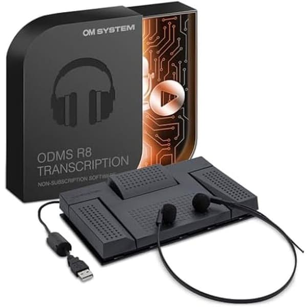 Audio Transcription Kit - OM SYSTEM - AS-2700 - USB Pedal - Stereo hörlurar - ODMS R8 Software