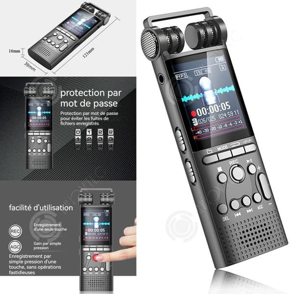 INN Digital Voice Recorder 1536Kbps 8go brusreducerande dsp utrustad med två mikrofoner diktafon för klasser möten
