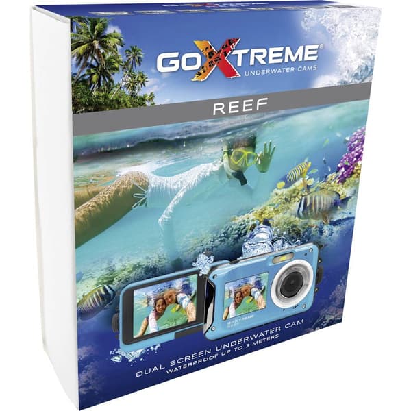 GoXtreme Reef Blue Digitalkamera 24 Megapixel Blå Full HD Video, Vattentät till 3 m, Undervattenskamera, Stöttålig, med