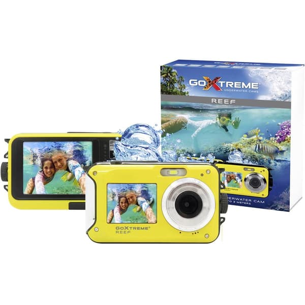 GoXtreme Reef Yellow Digitalkamera 24 Megapixel Gul Full HD Video, Vattentät till 3 m, Undervattenskamera, Stöttålig, m