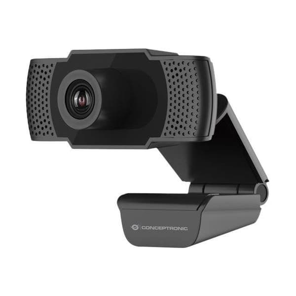 CONCEPTRONIC Webkamera Amdis 1080P HD Mikrofon Sort