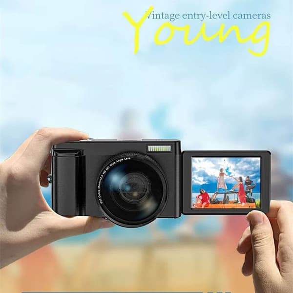 INF Digitalkamera 48 MP, 1080p HD, 16x zoom, flip screen Sort