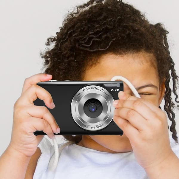 INF Digitalkamera 2.7K/44MP/16x Zoom/Anti-Shake/Webcam Svart