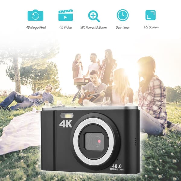 INF Digitalkamera 48MP 16x Zoom 4K Video Sort