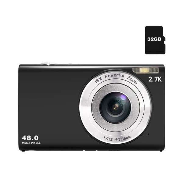 INF Digitalkamera 48MP 2,7K FHD 16X digital zoom, webcam, autofokus