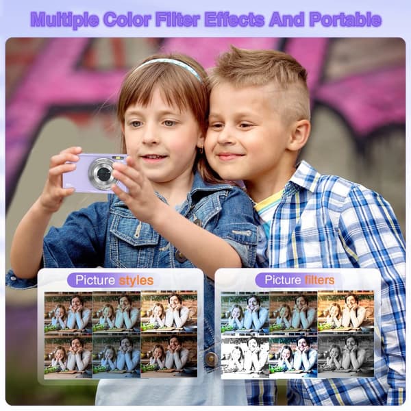 INF Digikamera 48MP 2,7K FHD 16X digitaalinen zoom 2,88 tuuman näyttö