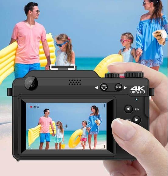 INF Digitalkamera 4K/48MP/18X digital zoom/autofokus/dobbeltkamera med 32GB TF-kort