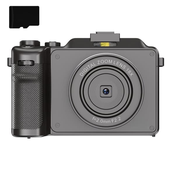 INF Digitalkamera 4K/48MP/18X digital zoom/autofokus/dobbeltkamera med 32GB TF-kort