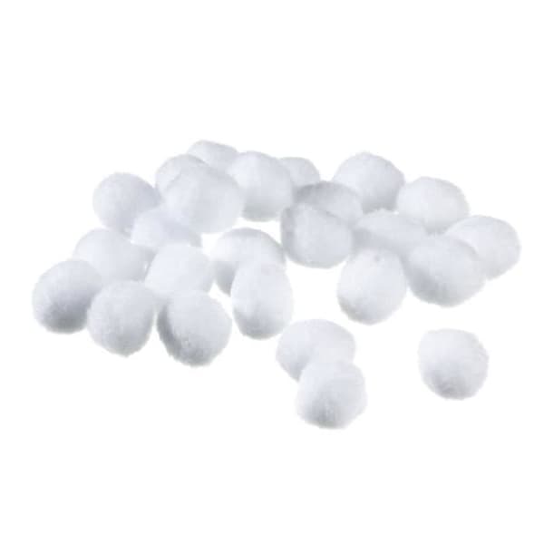 Efco Pompons 20 mm Lot DE 25, Polyamid Vit. - 1003101