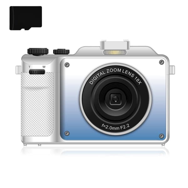 Digitaalikamera 4K/48MP/18X digitaalinen zoom/automaattitarkennus/kaksoiskamera 32GB TF-kortilla