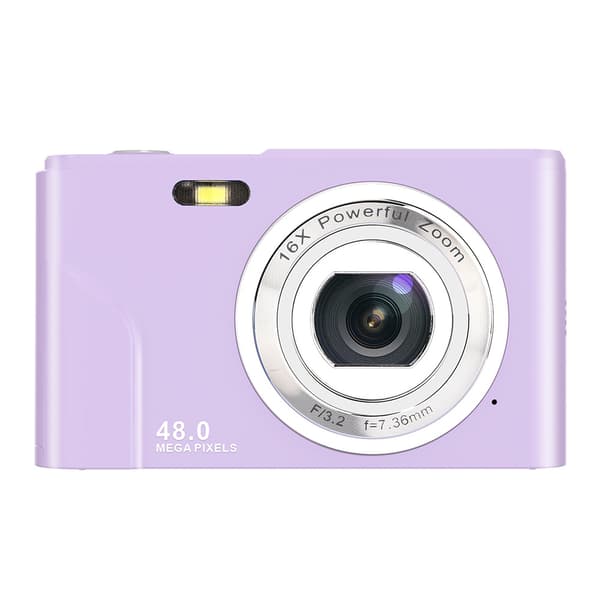 INF Digitalkamera med 48 MP, HD 1080p, 16x zoom, minnekort