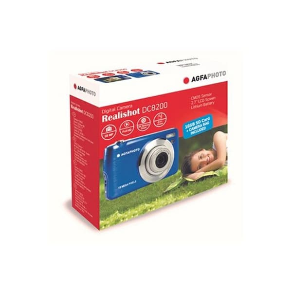 AGFA PHOTO Realishot DC8200 - Compact Cam Digital Camera (18MP, Full HD-video, 2,7-tums LCD-skärm, 8X optisk zoom, batteri