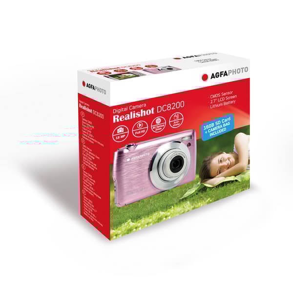 AGFAPHOTO Digital Camera DC8200 CMOS 8x 18MP Pink