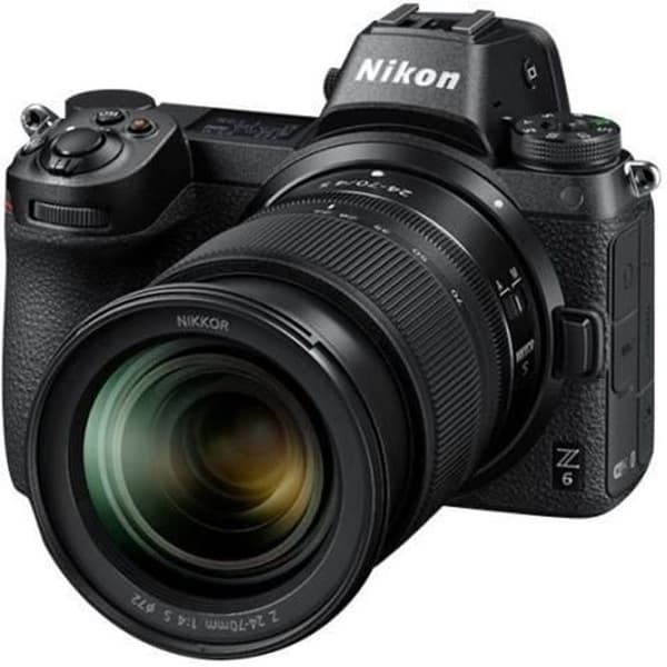NIKON Z6 svart hybridkamera - 24,5 MP + 24-70 mm f/4-objektiv - 4K-video Svart