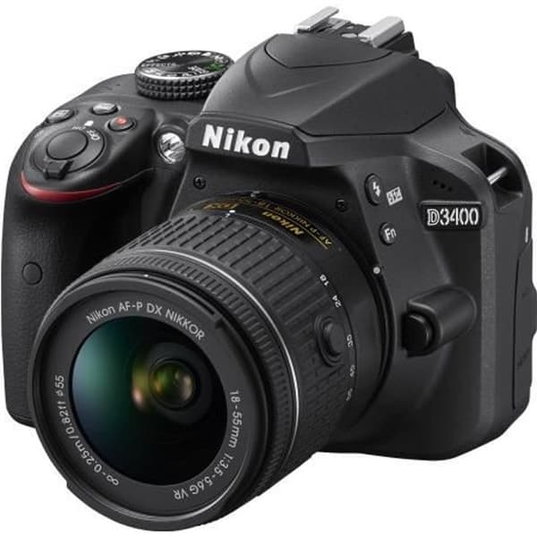 Nikon D3400 24,2 MP APS-C 1080p digital reflexkamera - 60 fps 3x optisk zoomlins AF-P DX VR 18-55 mm Bluetooth...