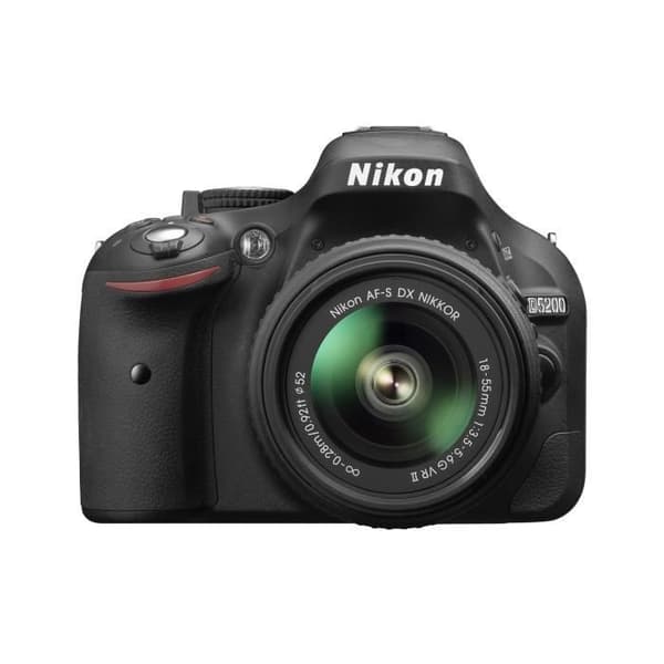 Reflex NIKON D5200 KIT+ 18-55 mm VR II svart - 24,1 MP CMOS-sensor - EXPEED 3-processor - Dammtätt system
