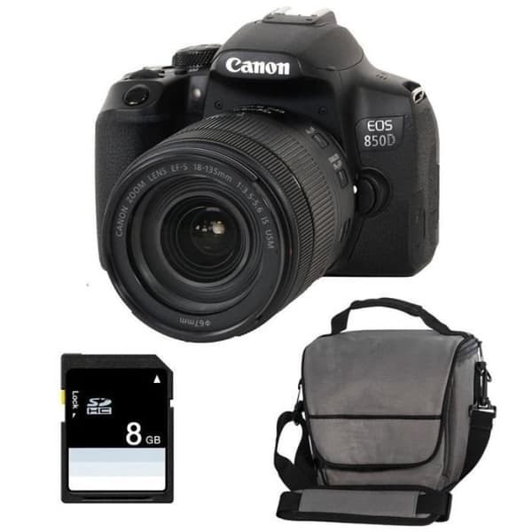 CANON EOS 850D + EF-S 18-135mm f/3.5-5.6 IS USM 3 års garanti + väska + 4GB SD-kort