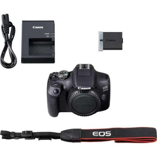 Canon EOS 2000D digitalkamera - Bare kropp - Svart - 24,1 megapixlar - Full HD 1080p video - WiFi/NFC