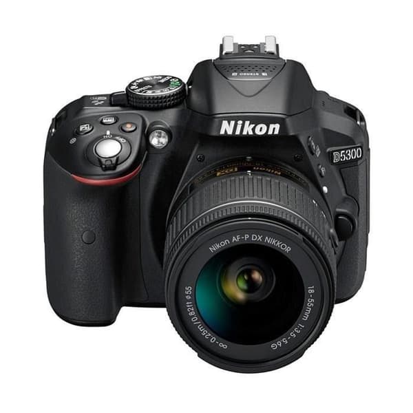 NIKON D5300 SLR-kamera för nybörjare med objektiv - Svart + AF-P 18-55VR