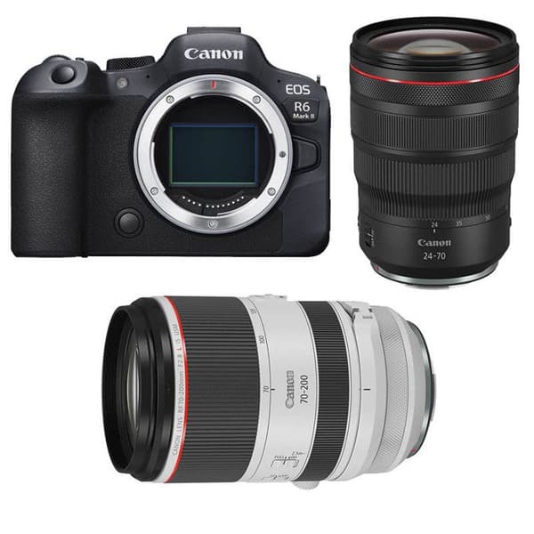 Canon hybrid kamera eos r6 mark II + rf 24-70mm f/2.8 l is usm + rf 70-200mm f/2.8 l is usm
