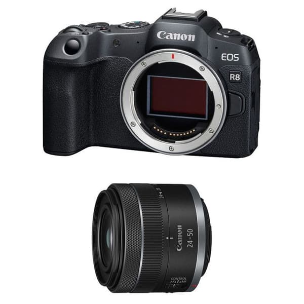 Canon hybridkamera eos r8 + rf 24-50mm f4.5-6.3 is stm Svart