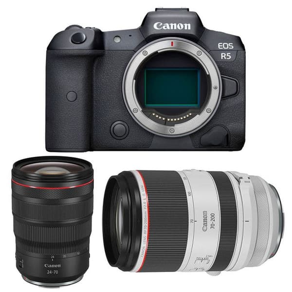 Canon hybridkameran eos r5 + rf 24-70mm f/2.8 l is usm + rf 70-200mm f/2.8 l is usm