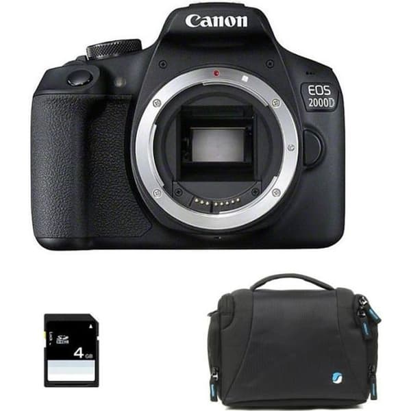 Digitalkamera - CANON - EOS 2000D - 24,1 megapixlar - Objektiv EF-S 18-55 mm IS II - Svart