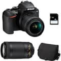 Miniatyrbild 1 av 3: NIKON D3500 + AF-P DX 18-55mm 3,5-5,6G VR + AF-P DX NIKKOR 70-300mm f/4,5-6,3G ED VR GARANTERAT 3 år + Väska + 4GB SD
