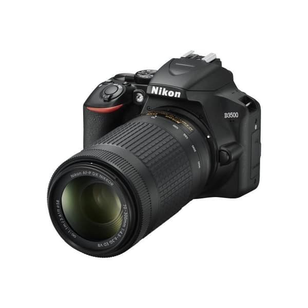 Nikon D3500 AF-P DX 18-55VR+AF-P 70-300VR SLR-kamera - 24,2 Mp CMOS DX - Full HD - Snapbridge - Svart