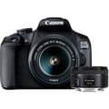 Miniatyrbild 1 av 5: CANON EOS 2000D 24.1 MP SLR-kamera + 2 EF-S 18-55 IS II &amp; EF 50mm F / 1.8 STM-objektiv