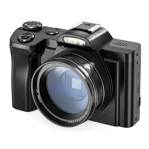 INF Digitalkamera 5K 48MP 16 x zoom 3,5-tommers skjerm, autofokus