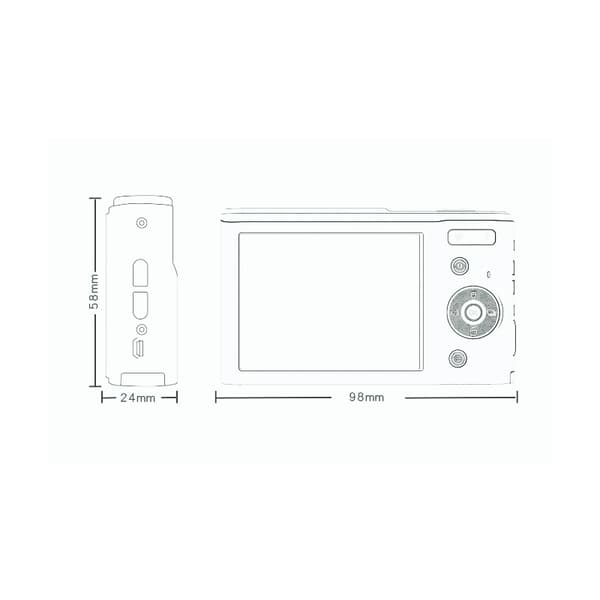 INF Digitalkamera 1080P / 48 megapixel / 16x zoom Sølv