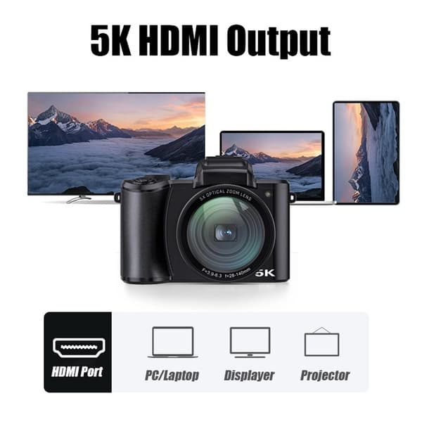 INF Digitalkamera (5k) med doble kameraer foran, autofokus, 32 GB-minnekort