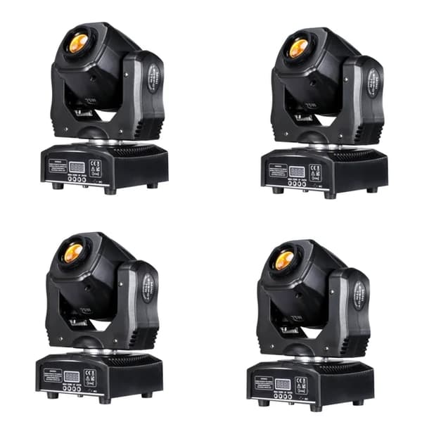 Mini Led Moving Head Spot Light, 75w, DMX kontrol, 4 stk 75W, EU-stik