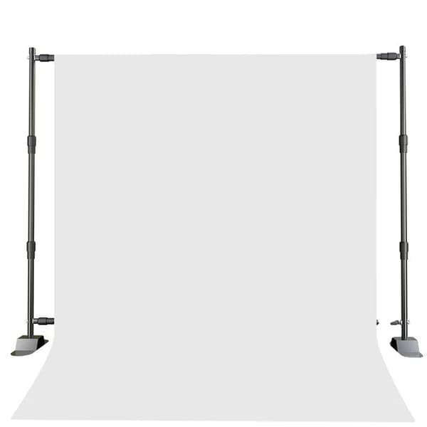 Fotobakgrundstativsset, dubbelkorsstångsdesign, enfärgad bakgrund, 2,4x3M, med vit färg