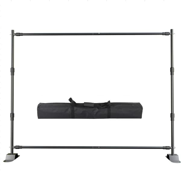 Fotobakgrundstativsset, dubbelkorsstångsdesign, enfärgad bakgrund, 2,4x3M, med vit färg