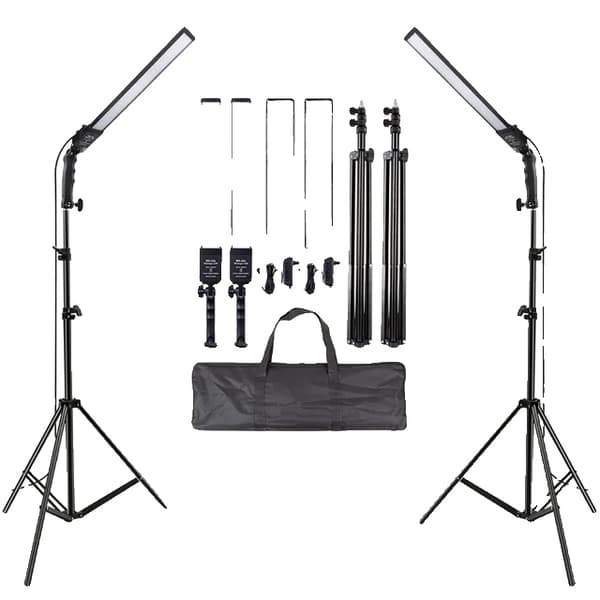 Fotograferingslys Kit, LED Fyldelys, Bi-farve 3200k-5500k, Dæmpbar Studielys, studie lys kit