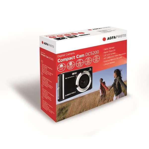 AGFA FOTO - DC5200 kompakt digitalkamera - Blå - 21 MP - 8x digital zoom - Litiumbatteri