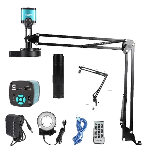 48MP 4K HDMI USB Digitalt Mikroskop, 60FPS, 180X Linse med LED-lys,150x Linsebeslag