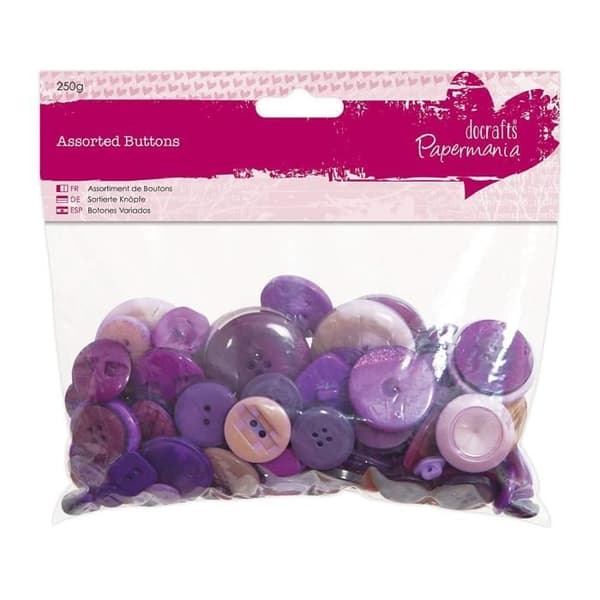 Papermania 250g knappsortiment, lila - PMA354327