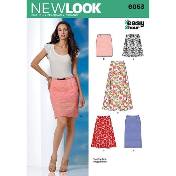 New Look NL sömnadsmönster lång kjol 22 x 15 cm - 6053
