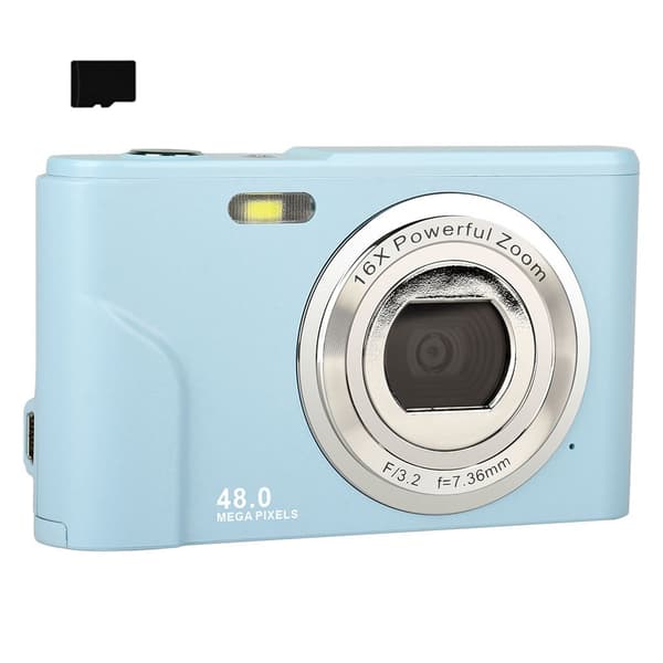 INF Digikamera 48 MP, HD 1080p ja 16x zoom 32 Gt:n kortilla