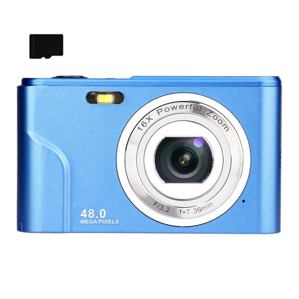INF Digitalkamera med 48 MP, 1080p HD och 16x zoom med 32GB minneskort 0 Blå