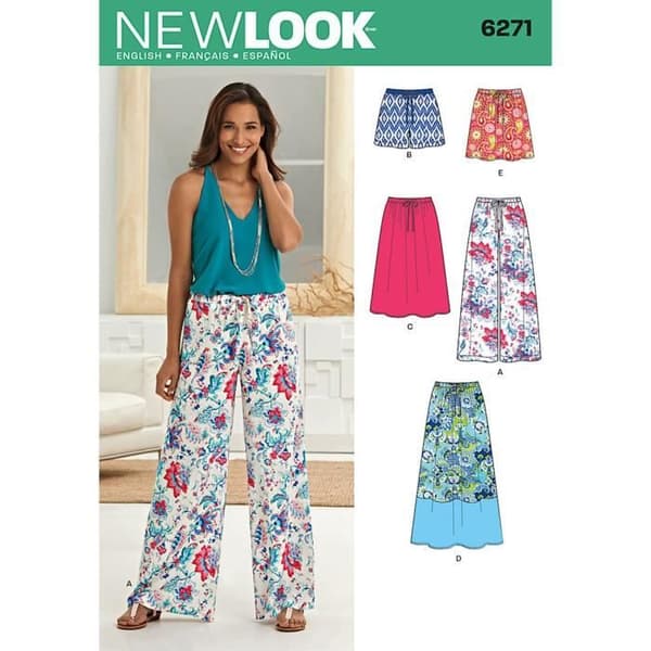 New Look NL6271 Mönster för Sömnad Kjol + Shorts + Byxor 22 x 15 cm - U06271A