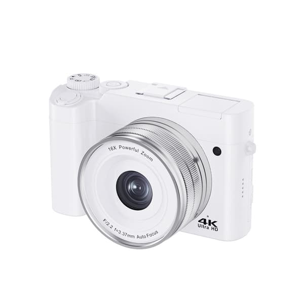 INF DC218T 4K Dual Lens-kamera med 32 GB hukommelseskort (hvid)
