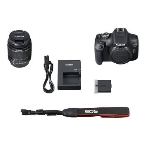 CANON - EOS 2000D Reflexkamera + 18-55mm EF-S 18-55 DC III-objektiv - 24 Mpixels - Full HD 1080p Video - 7,5 cm skärm