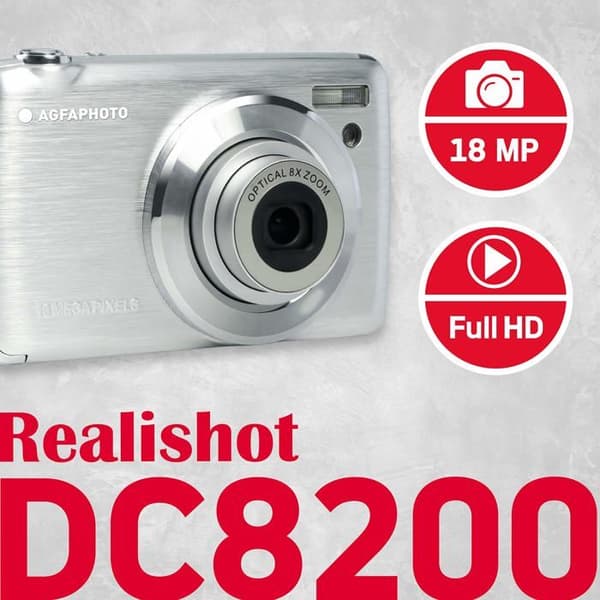 Kompakt Digitalkamera - AGFA PHOTO - DC8200 - CMOS - Optisk Zoom x8 - FHD 1080p