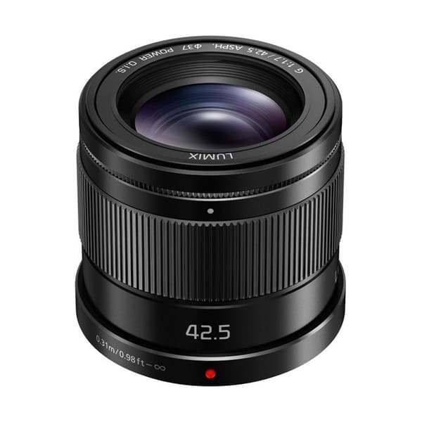 Panasonic Lumix 42,5mm F1.7 | Fast objektiv H-HS043E-K (vinkel 42,5mm, stor bländare F1.7, stabiliserad, ekv. 35mm: 85mm) Svart