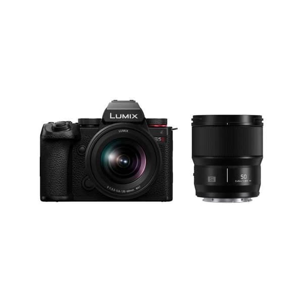 Hybridkamera - Panasonic - Lumix S5 Mark II - 24,2 megapixlar - Inspelning 6K - Objektiv ingår Svart