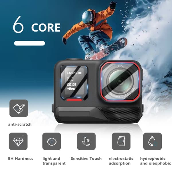 Karkaistu näytön ja kameran suojus Insta360 Ace Pro 2:lle